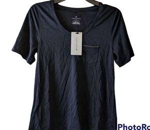 NWT Thrive Societe Short Sleeve Navy Tee T Shirt sz S